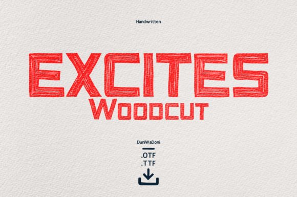 Excites Woodcut: A Rustic Display Font for Natural Designs