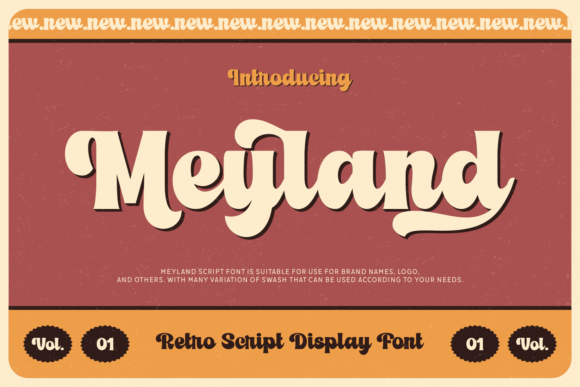 Meyland: A Bold Retro Script Display Font