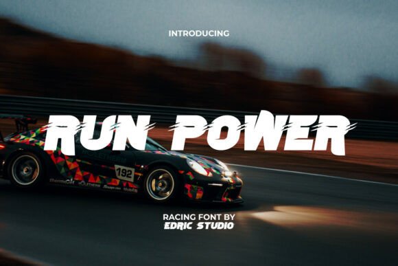 Run Power: A Racing Sporty Dynamic Display Font
